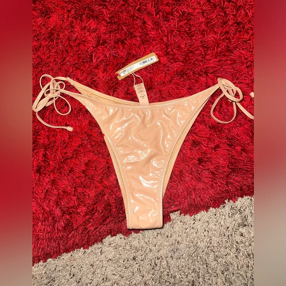 SKIMS faux leather swim bottoms